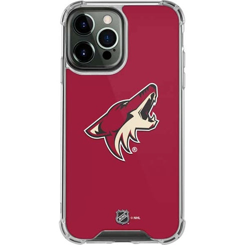 NHL Arizona Coyotes Solid Background iPhone 15 Pro Max Clear Case